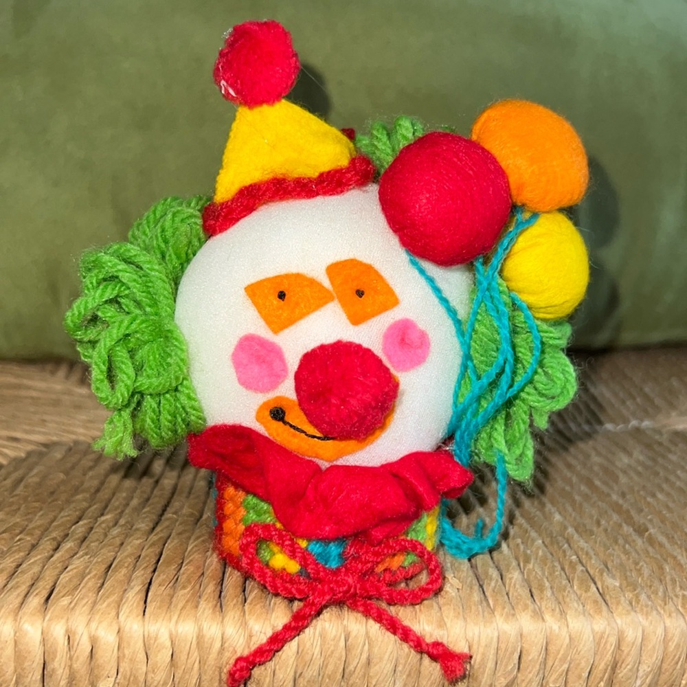 Vintage Handmade Clown Ornament- SFH